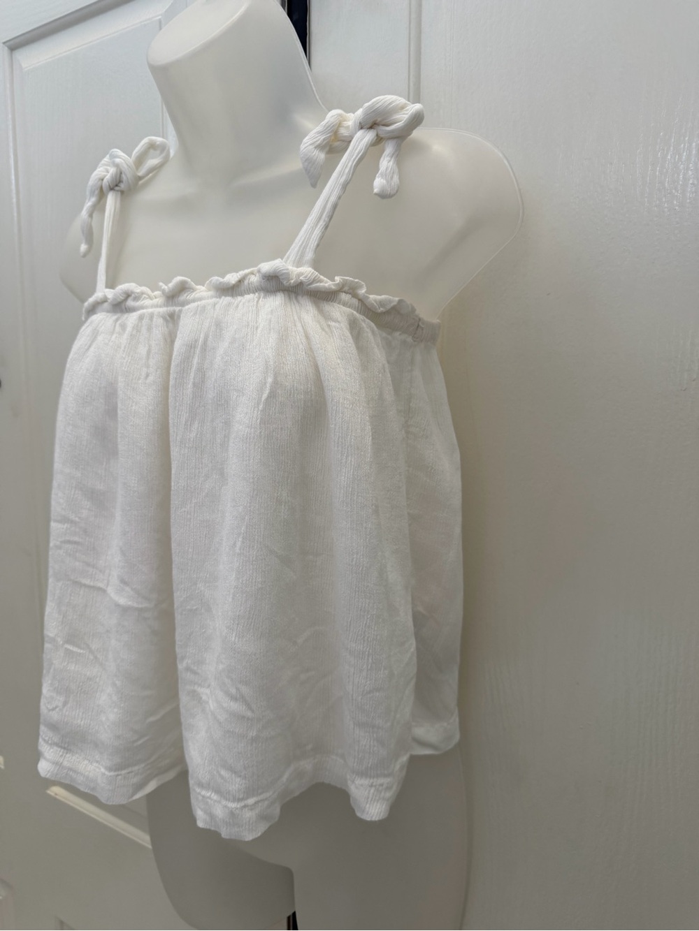 Hollister White Tie-Strap Tank Top Sz S